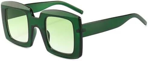 

Новые солнцезащитные очки большого квадратного размера 2025 года для женщин, роскошные, красно-зеленые, винтажные, с защитой от УФ-излучения UV400 DSXLY, Green