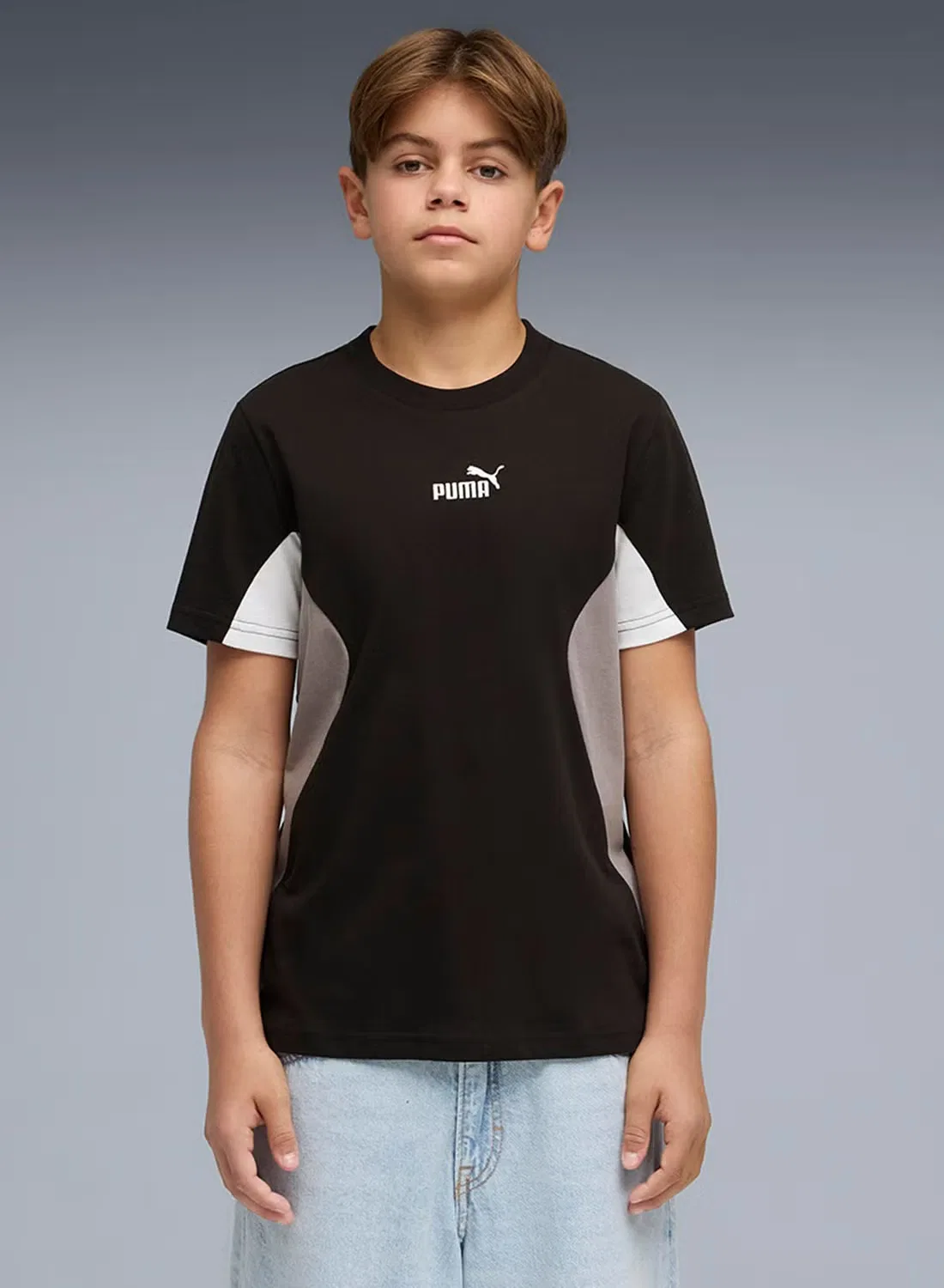 Футболка с цветными блоками Youth Essential Puma, черный