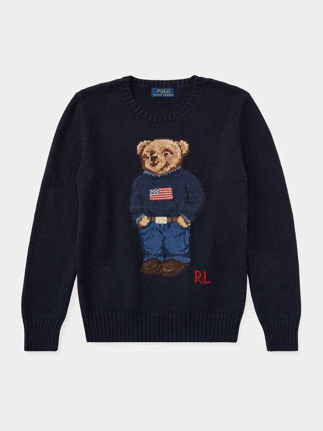 Синий джемпер с рисунком Polo Ralph Lauren Polo Bear — фото 4