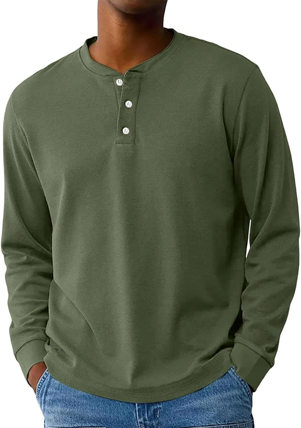 Мужская футболка с длинным рукавом реглан Color Block, Dark Green