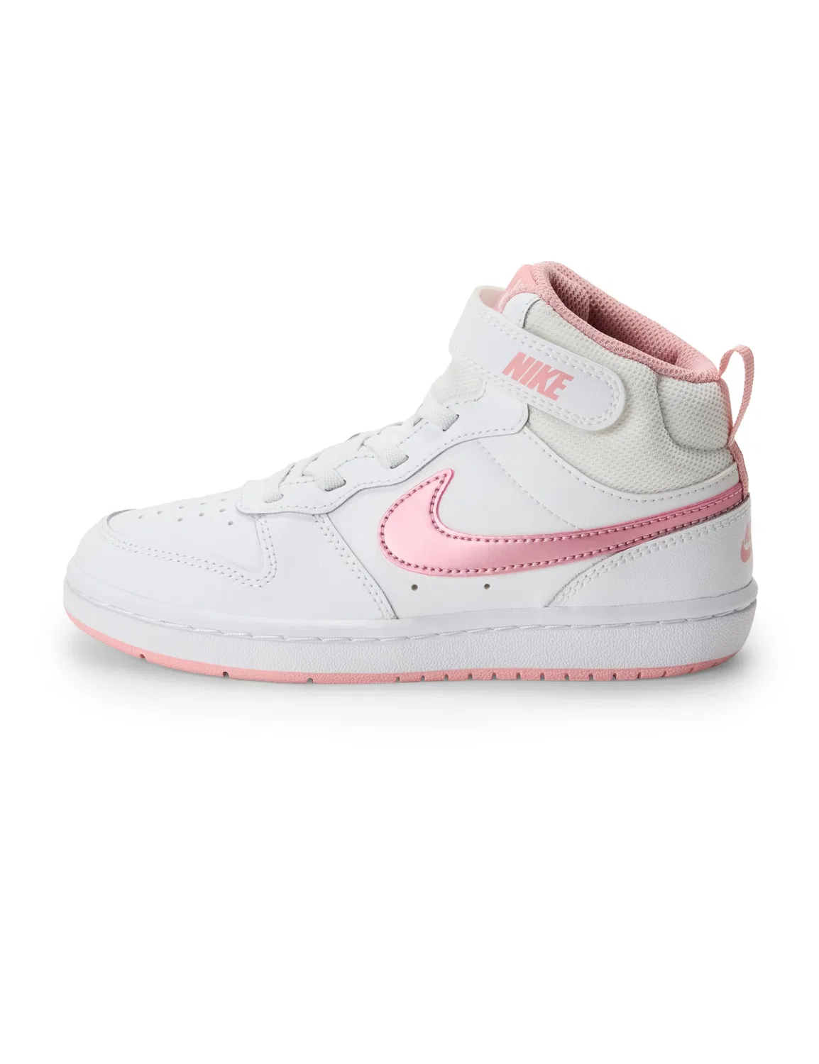 Детские кроссовки для мальчиков с высоким верхом NIKE Court Borough Mid 2, White Pink Glaze