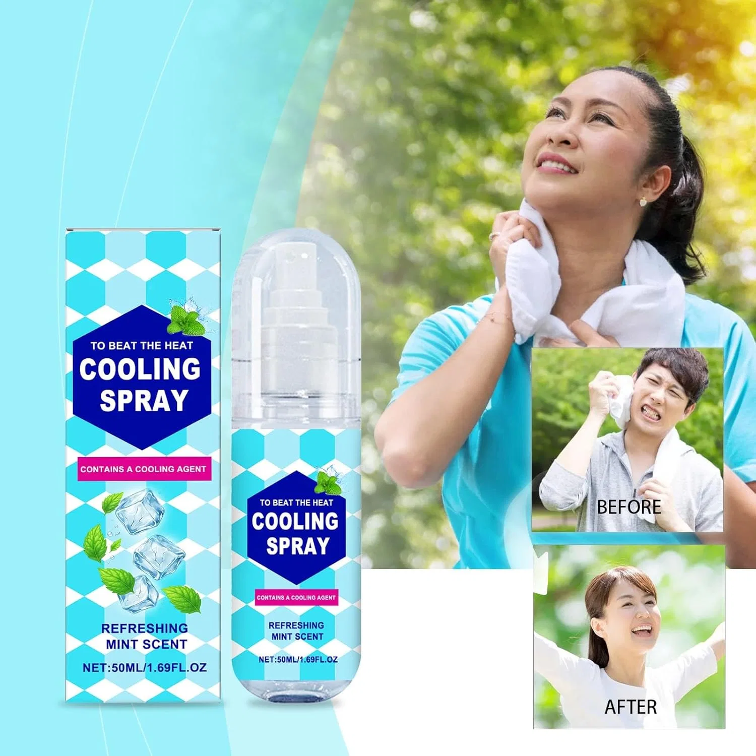 Охлаждающий спрей для лица и тела, 50 мл, Mint Cool Spray Generisch — фото 2