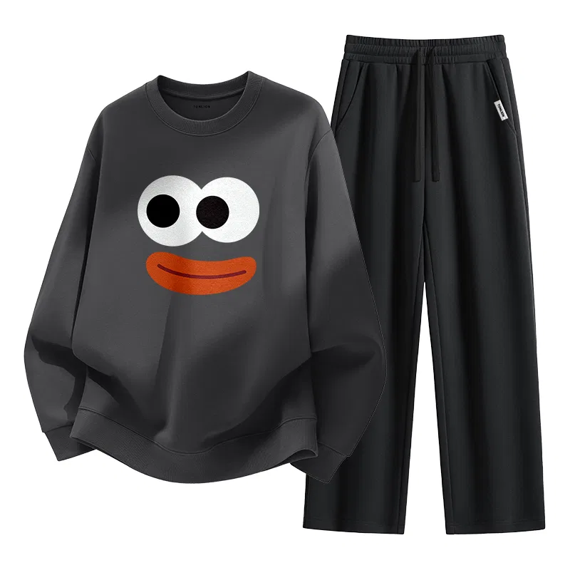 Детский комплект спортивной одежды с принтом Tonlion, Цвет Deep Grey, Black