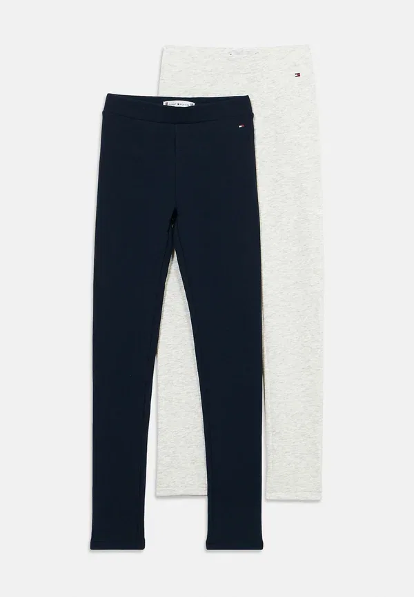 Леггинсы из хлопка 2-pack Essential Logo Extra Slim Tommy Hilfiger, Dark Night Navy, Light Grey Heather, темно-синий/светло-серый — фото 3