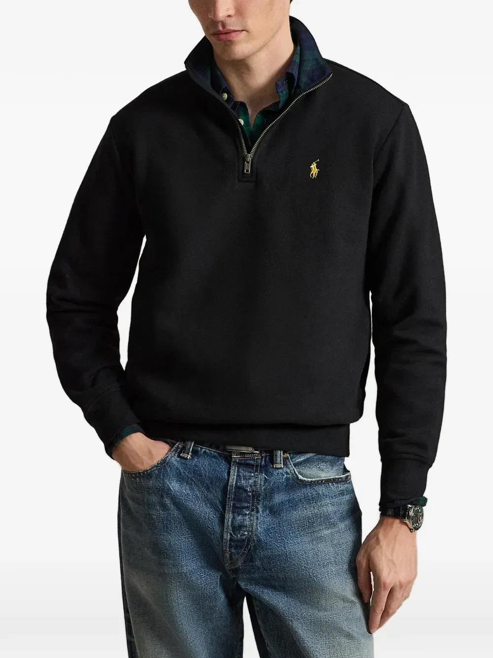 Пуловер Estate с воротником на молнии POLO RALPH LAUREN, черный — фото 2
