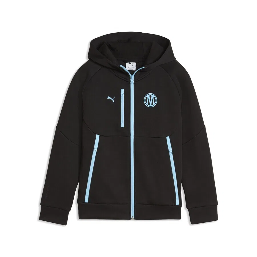 Худи на молнии PUMA Athletic 'Olympique De Marseille Pumatech' черного цвета
