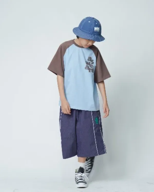 Футболка с длинным рукавом оверсайз, Junior, Krnr, сине-коричневая — фото 3