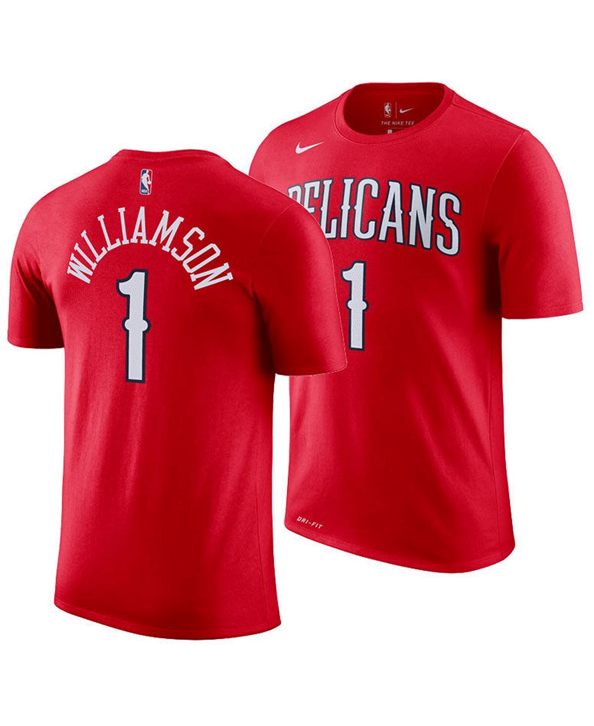 

Мужская футболка zion williamson new orleans pelicans association player Nike, красный
