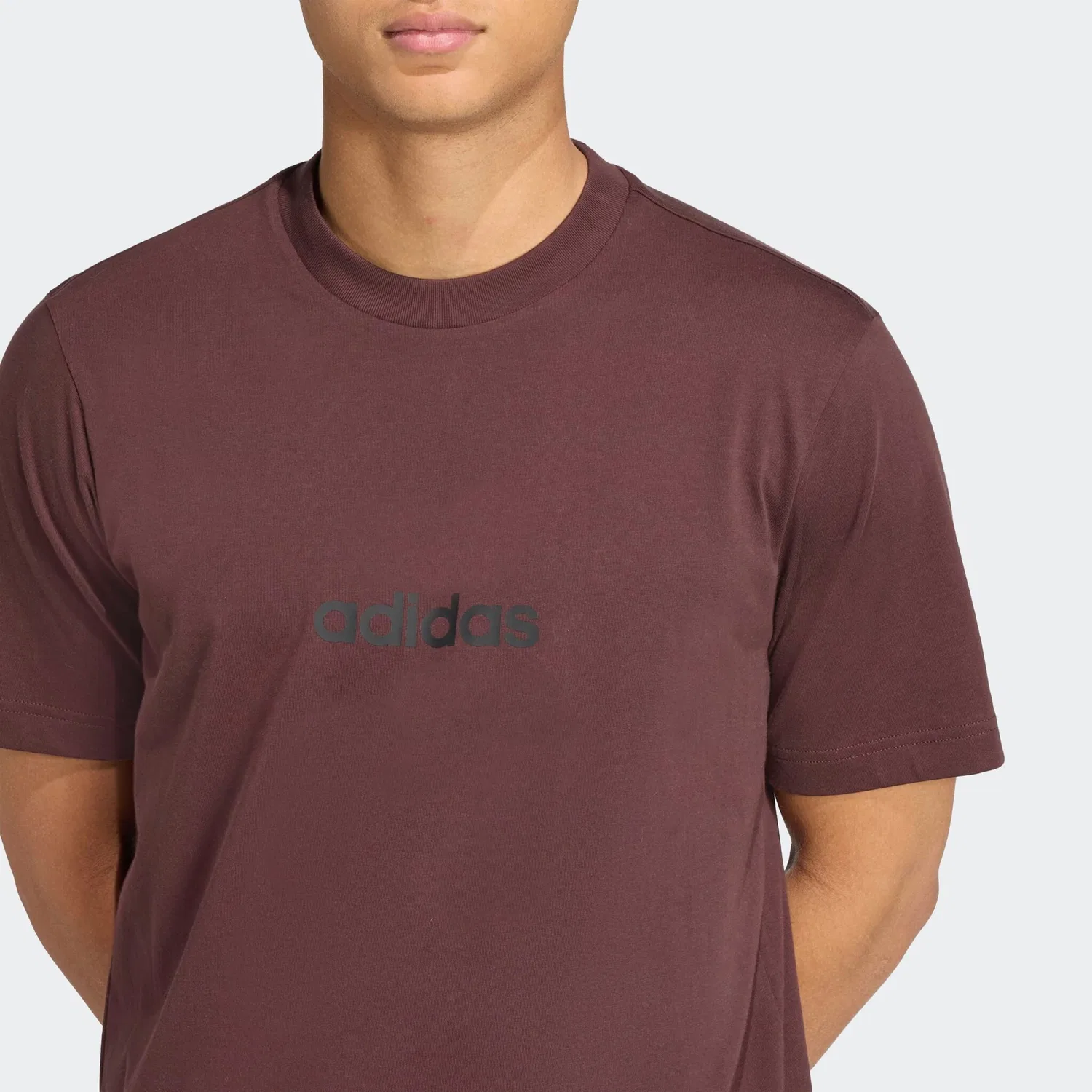 Детская футболка с круглым вырезом и спущенным плечом Adidas Sportswear, Shadow Brown/Black — фото 4