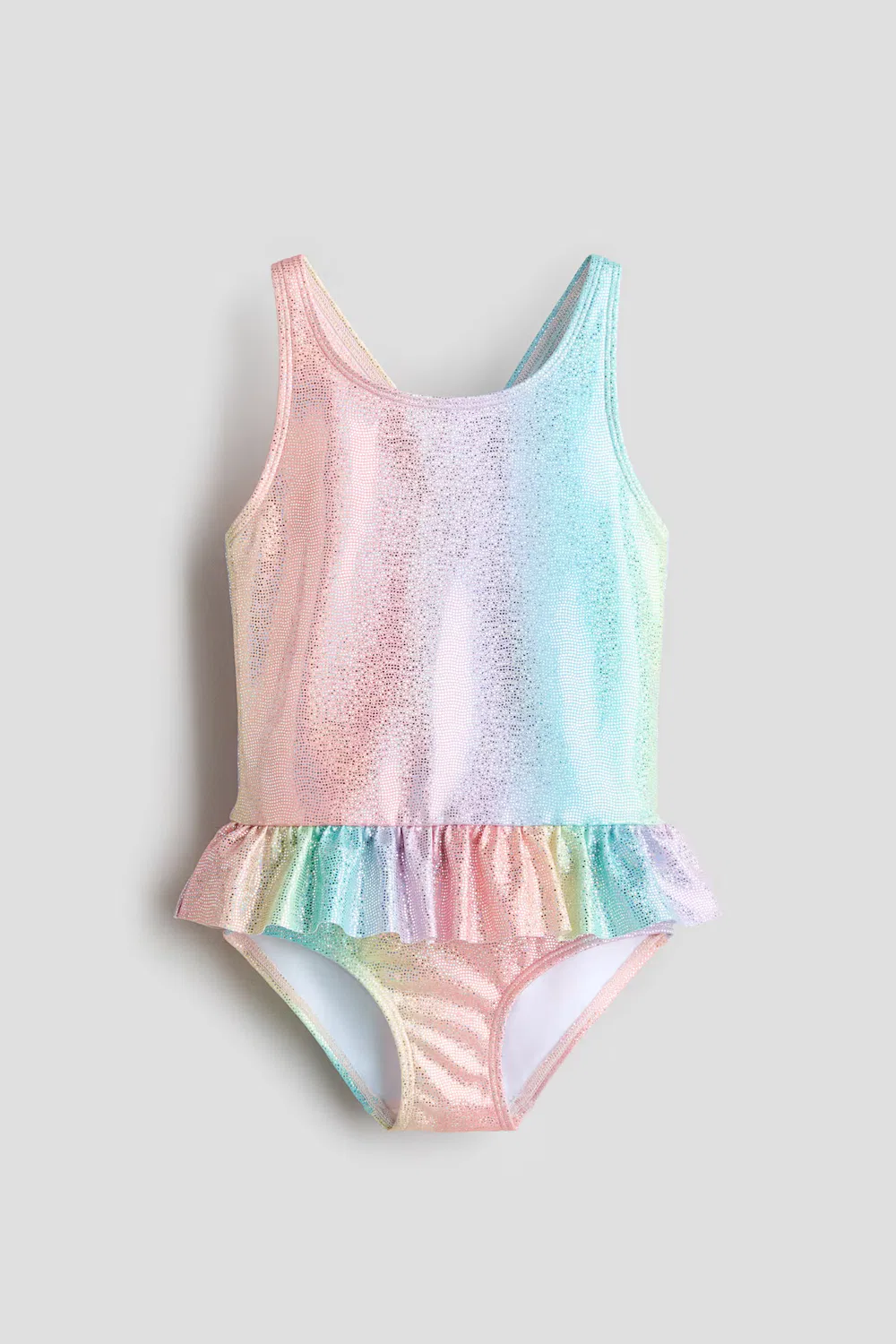 Купальник с оборками H&M, Hellorange/Regenbogenstreifen