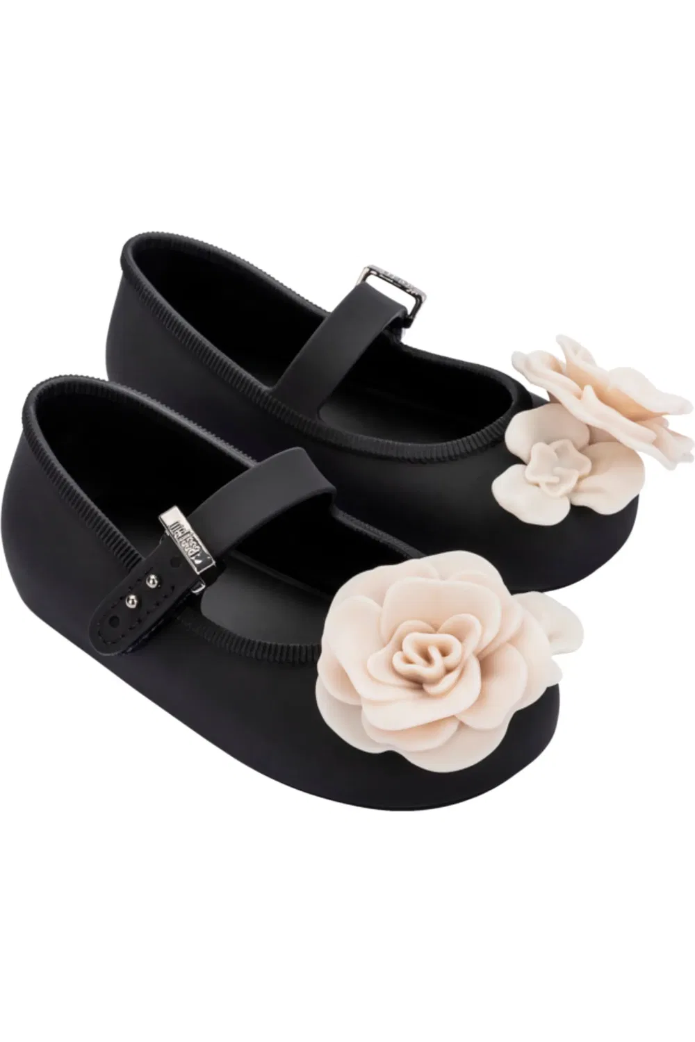 Детские балетки с цветочным аппликацией Soft Ballerina Mini Melissa, черный