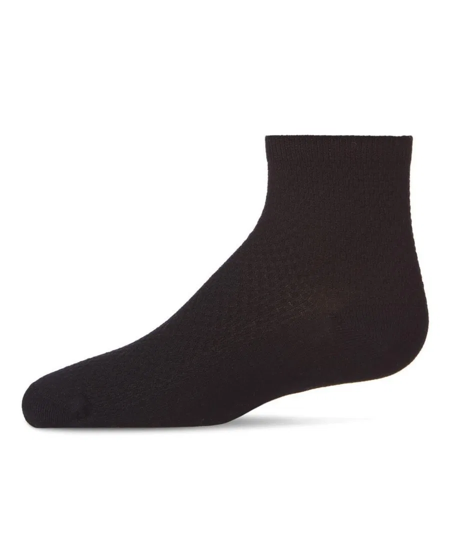 Детские носки-следки с пике-фактурой Pique Stitch Anklet Socks MeMoi, Black