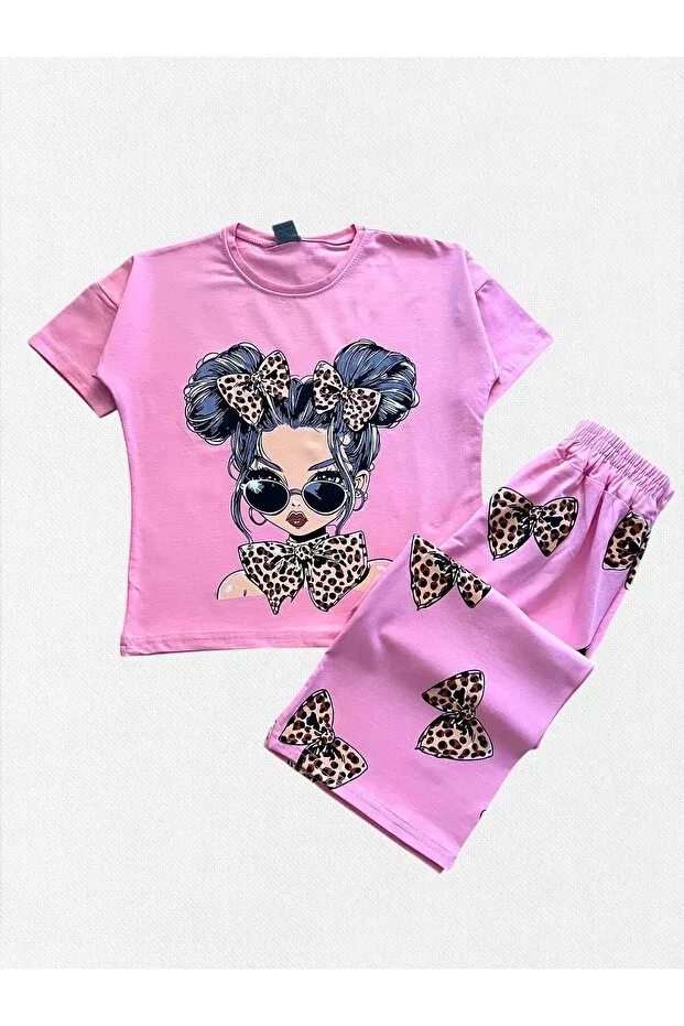 Детский для девочек спортивный костюм с принтом Fil Kids, Pink — фото 3