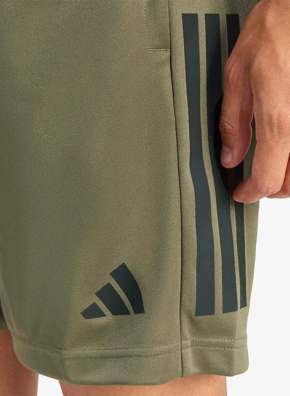 Шорты с технологией Climacool Sereno Cut 3-Stripes Adidas, оливковый — фото 4