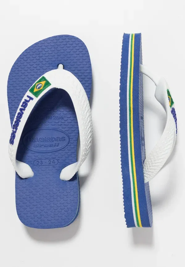 Шлепанцы с логотипом Бразилии - туфли для бассейна Havaianas, белый/синий — фото 2