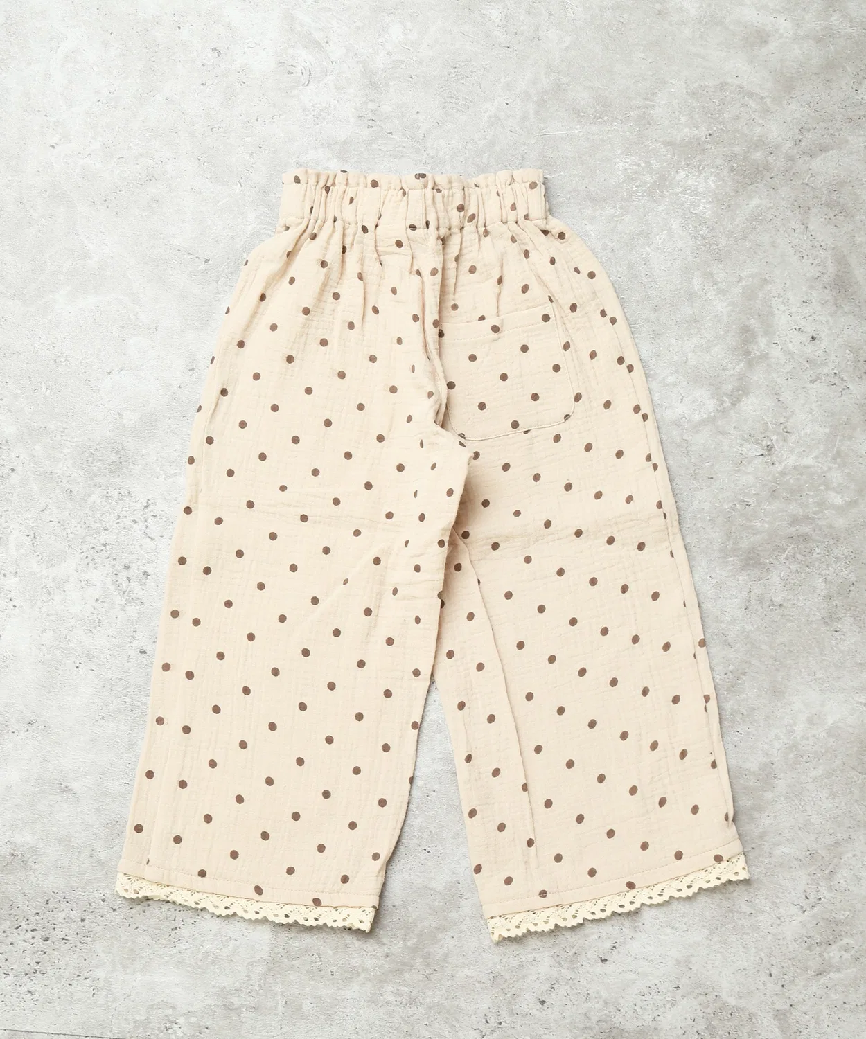 Детские широкие брюки с кружевом по низу, модель Dot, la poche biscuit, Black — фото 2