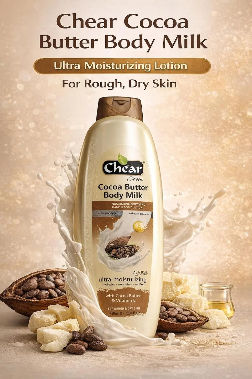 Лосьон для тела и рук Cocoa Butter & Vitamin E, Chear, 750 мл — фото 2
