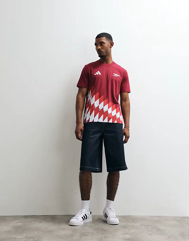 Футболка Adidas Football - Arsenal 26/27 Stadium -, бордовый с принтом — фото 4