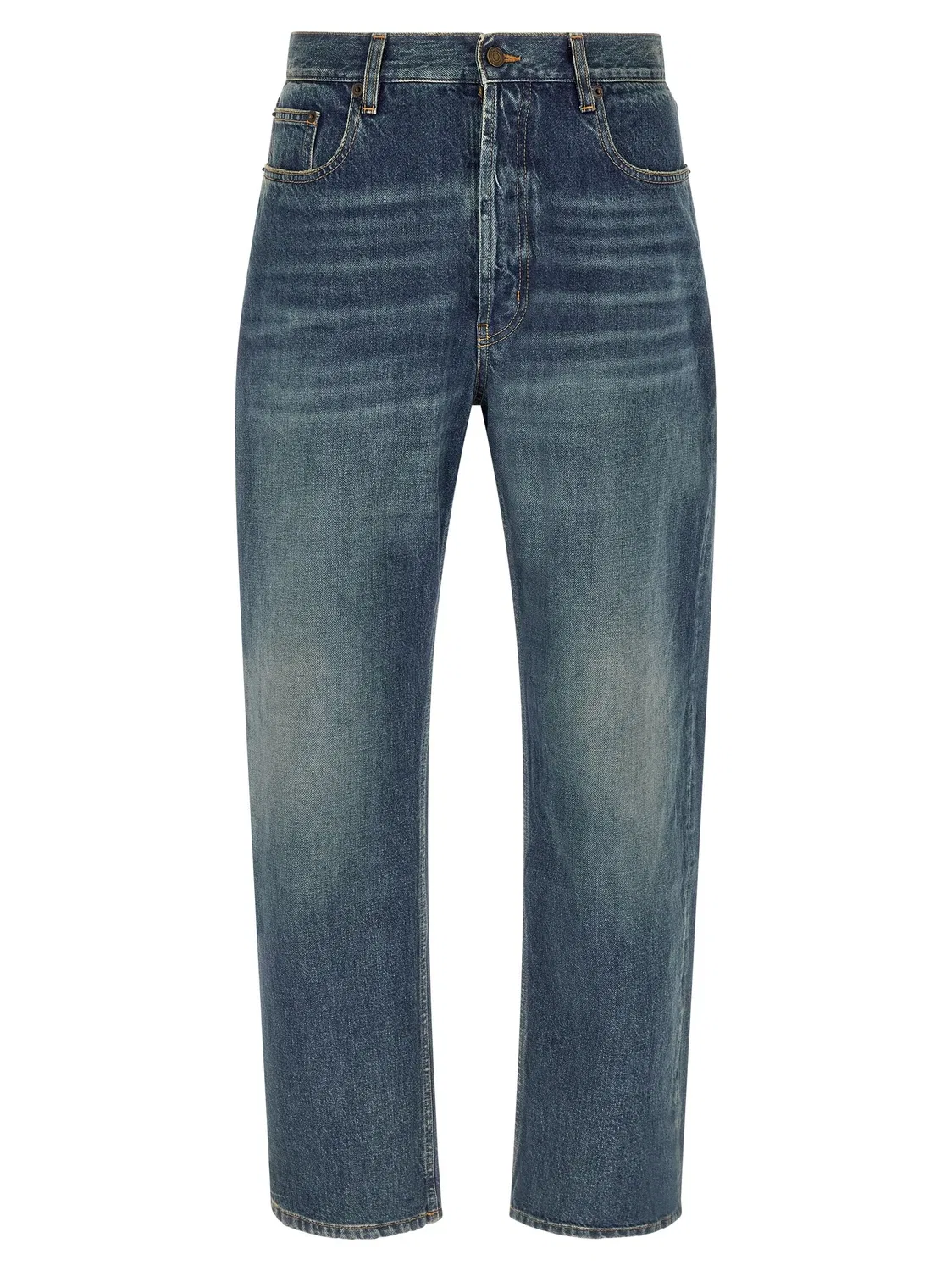 Джинсы прямого кроя SAINT LAURENT, синий