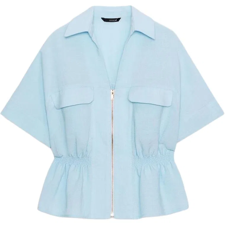 Женская рубашка Sky Blue Lapel ZARA, Sky Blue