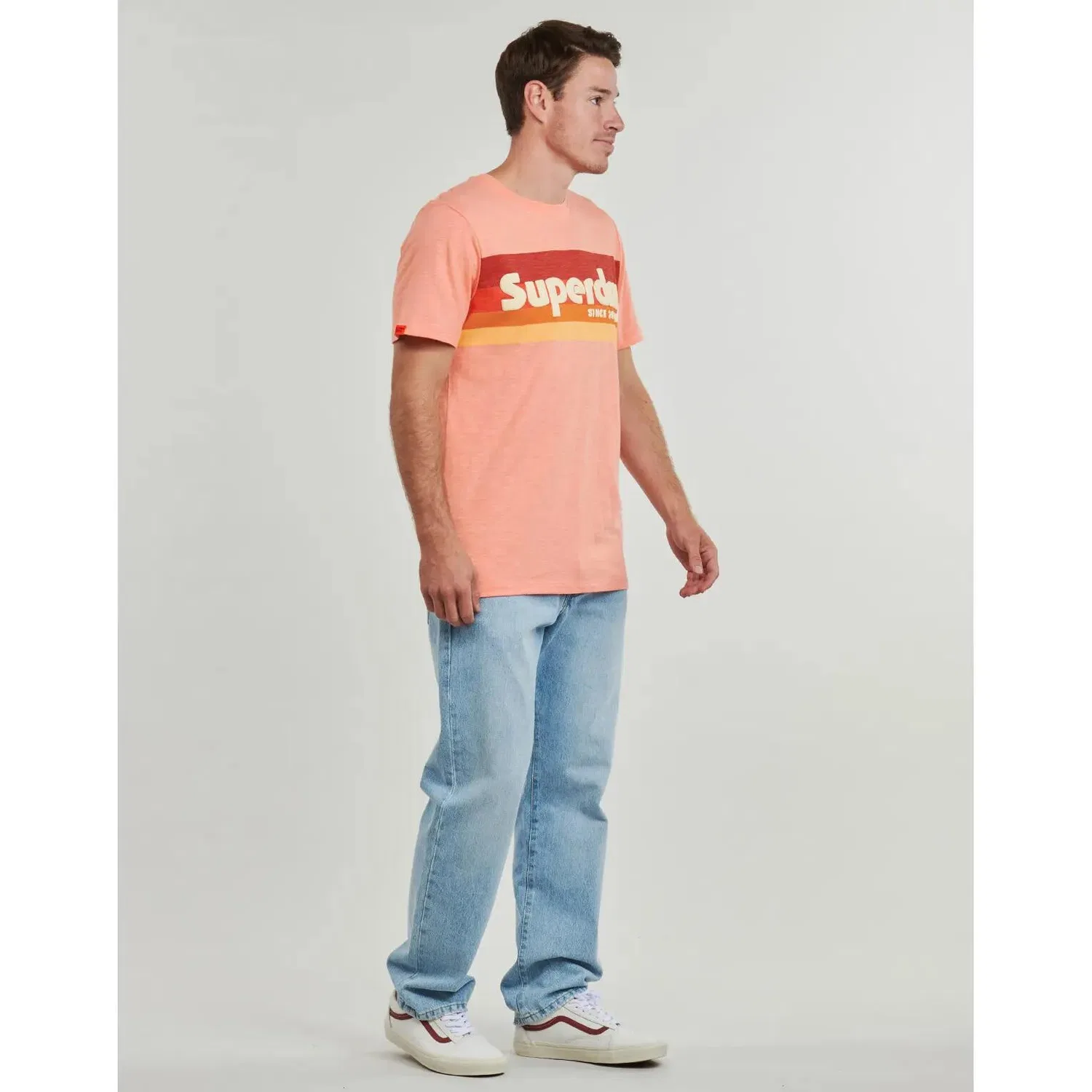 Мужская футболка с принтом Terrain Logo Stripe Superdry, Rosa — фото 4