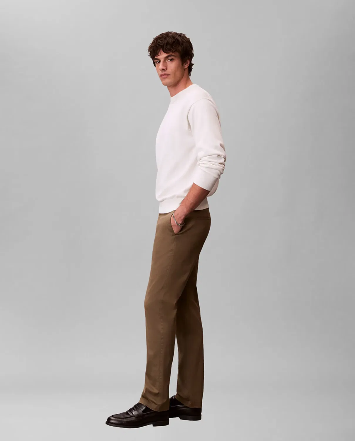 Мужские брюки чинос из стрейч-хлопка Calvin Klein, Verde Militar — фото 4