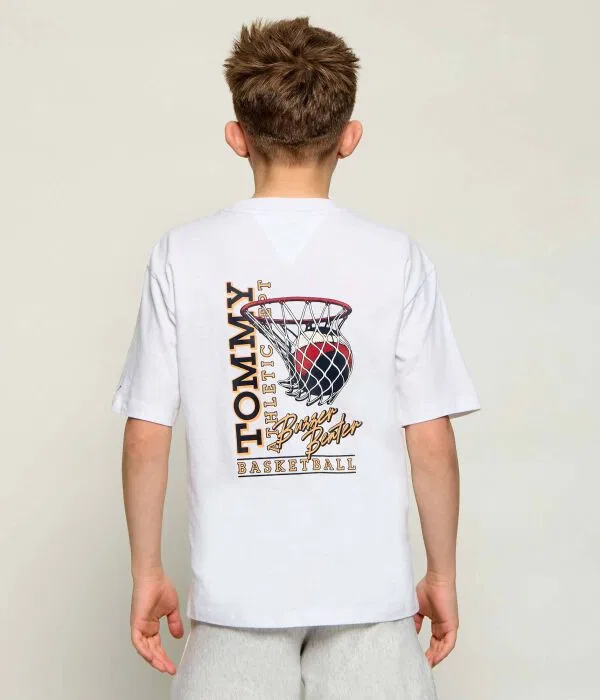 Детская футболка свободного кроя O-Neck Tommy Hilfiger, белый — фото 3