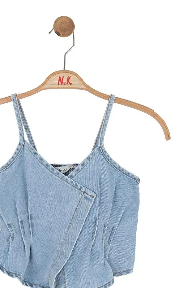 Детский топ для девочек с принтом Nk Kids, Light Blue — фото 2
