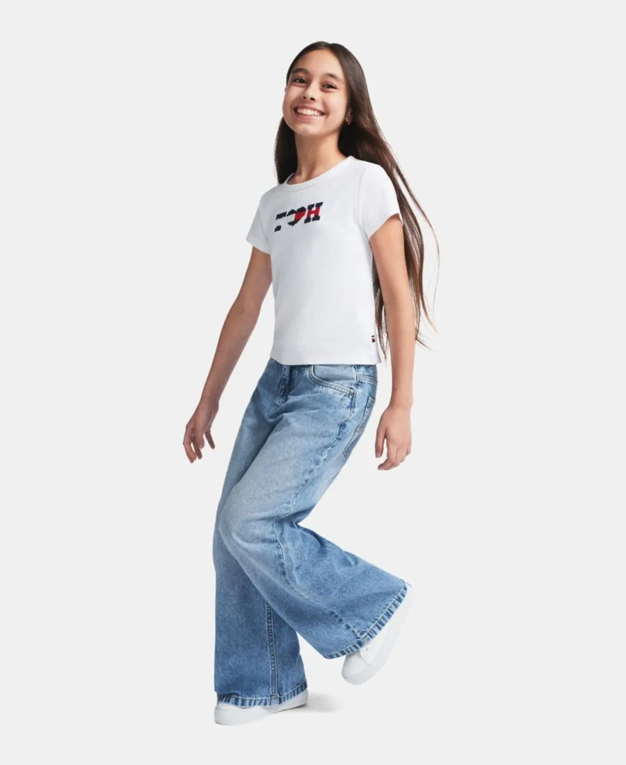 Футболка с вышивкой с коротким рукавом Tommy Hilfiger, White — фото 3