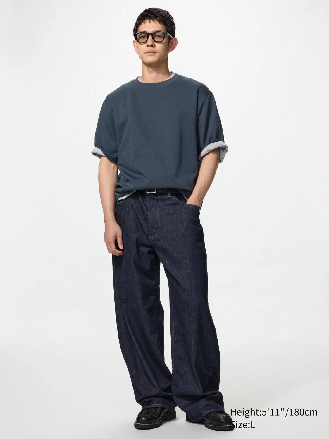 Джинсы Uniqlo Ezy Barrel, синие
