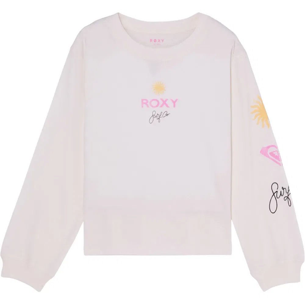 Детский свитшот для девочек с принтом Roxy Orchid Regular Roxy, White