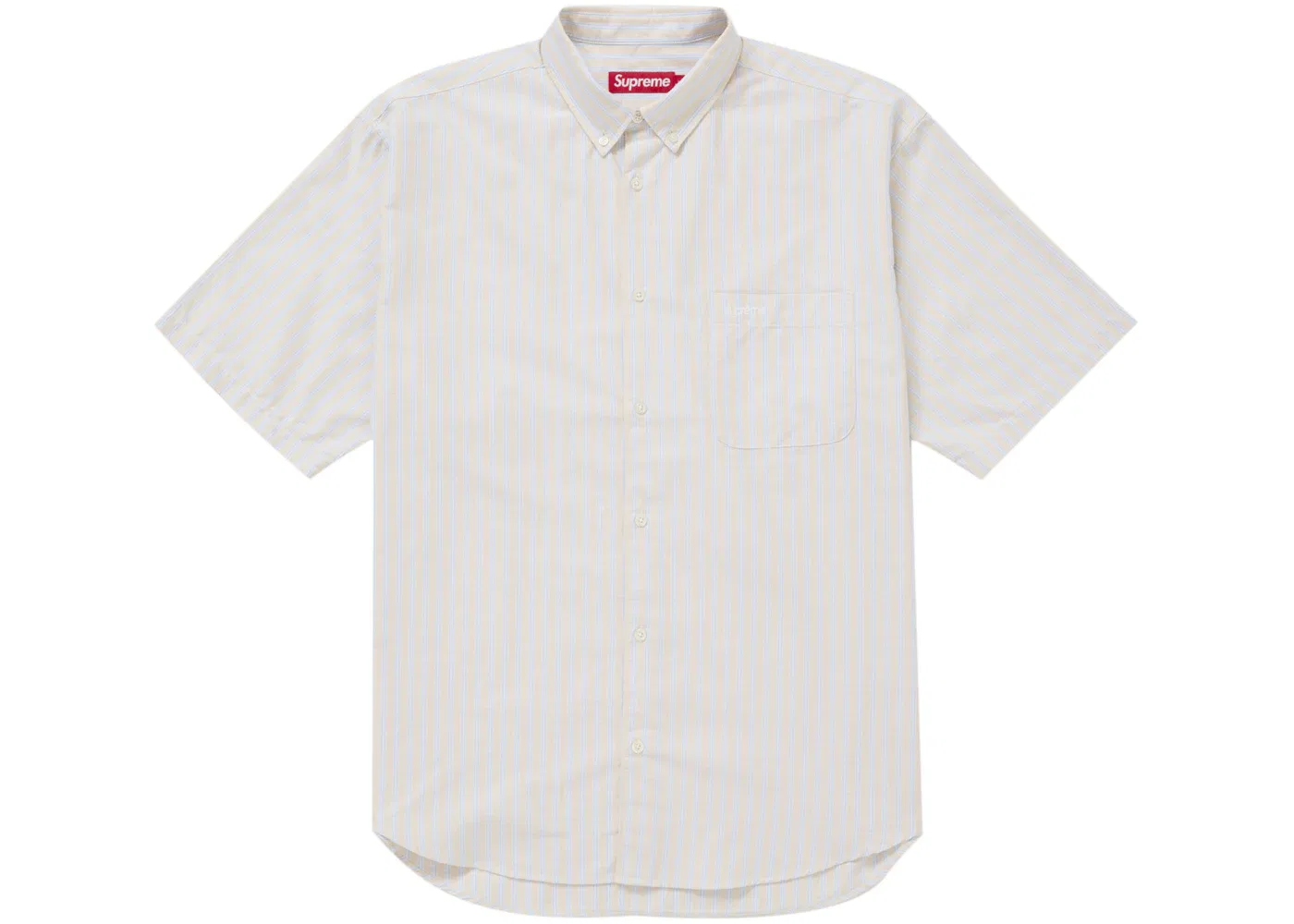Мужская рубашка свободного кроя с коротким рукавом Supreme, Light Tan Stripe