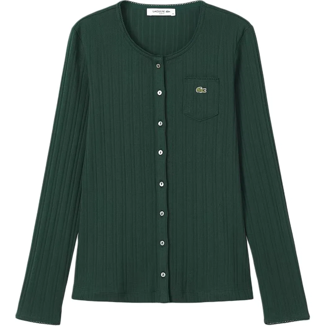 Женский джемпер с круглым вырезом Dark Pine Green LACOSTE