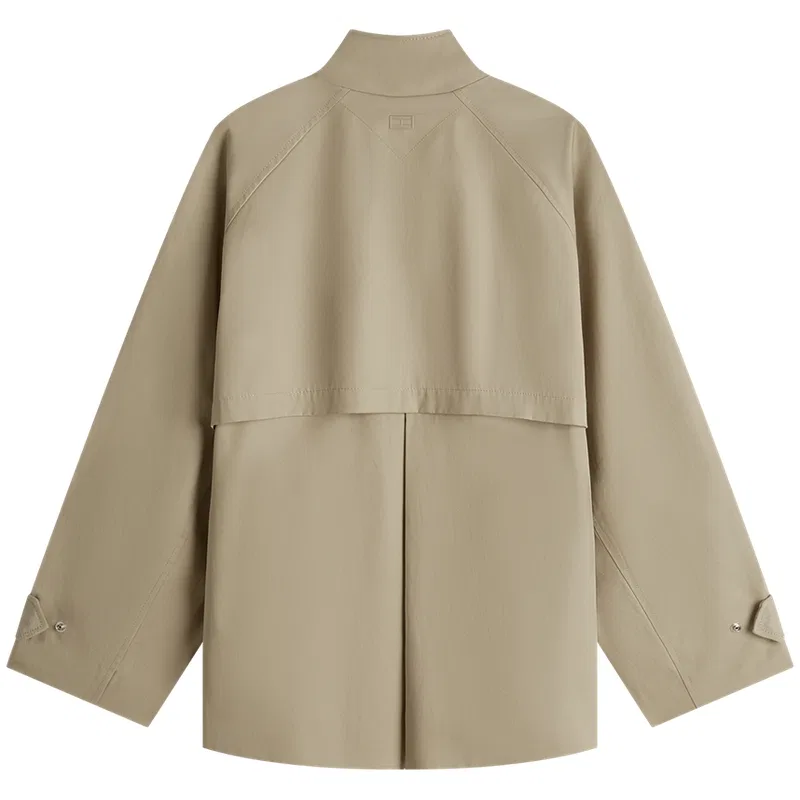 Женское пальто-тренч с воротником-стойкой Khaki AEG Tommy Hilfiger, Khaki AEG — фото 4