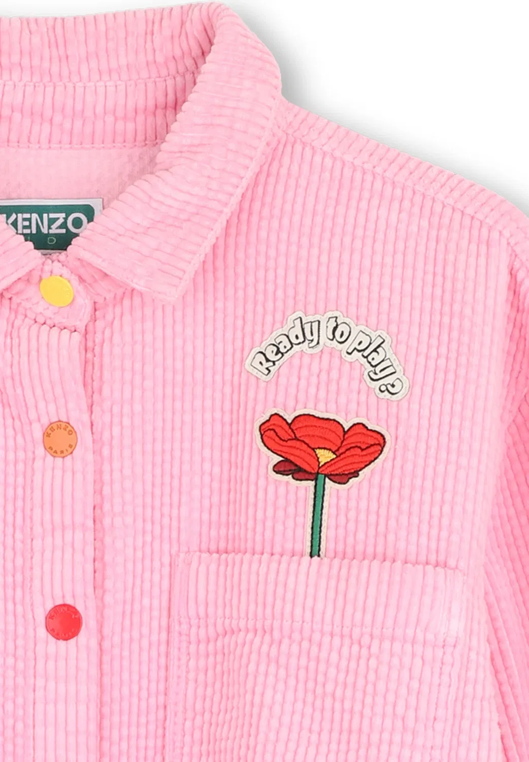Chemise manches longues - блузка на пуговицах Kenzo Kids, Rose Tendre — фото 4
