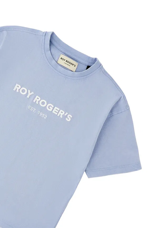 Футболка хлопковая Print t-shirt Roy Rogers, Azzurro, небесно-голубой — фото 3