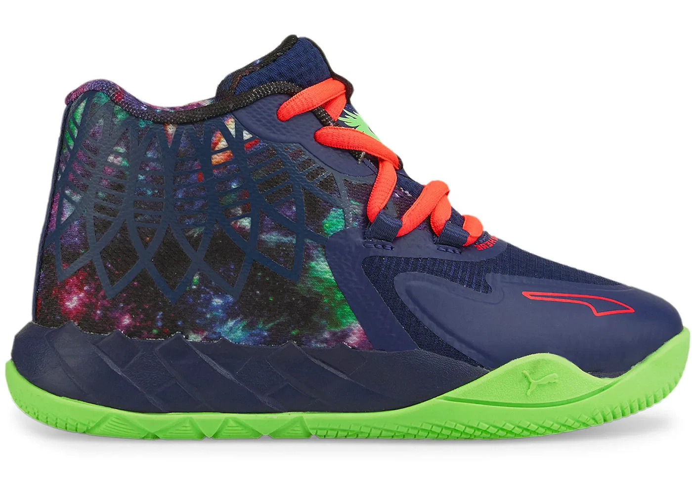 Детские баскетбольные кроссовки Puma LaMelo Ball MB.01, Elektro Blue/Green Gecko