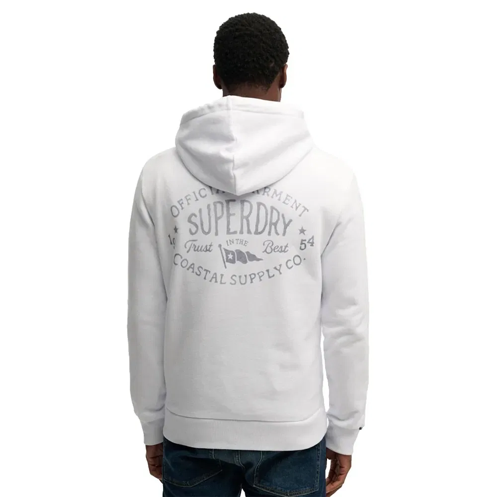 Худи с вышивкой Lo-Fi Dockside Superdry, белый — фото 2