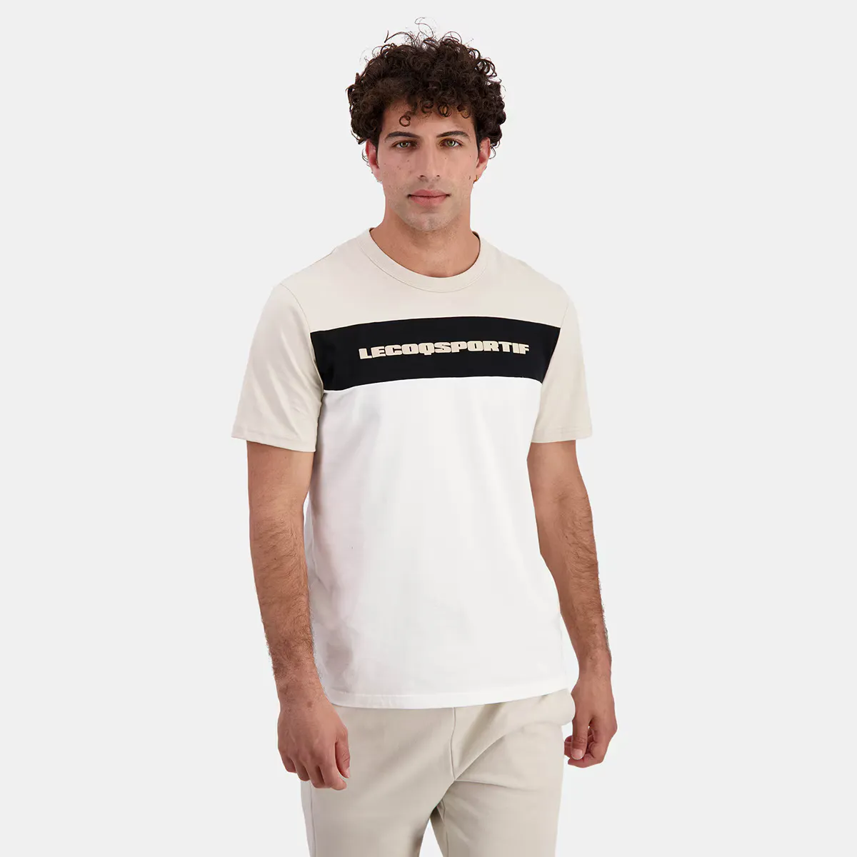 

Мужская футболка CONTEMPORAIN Tee SS Nº2 M Le Coq Sportif, бежевый/белый