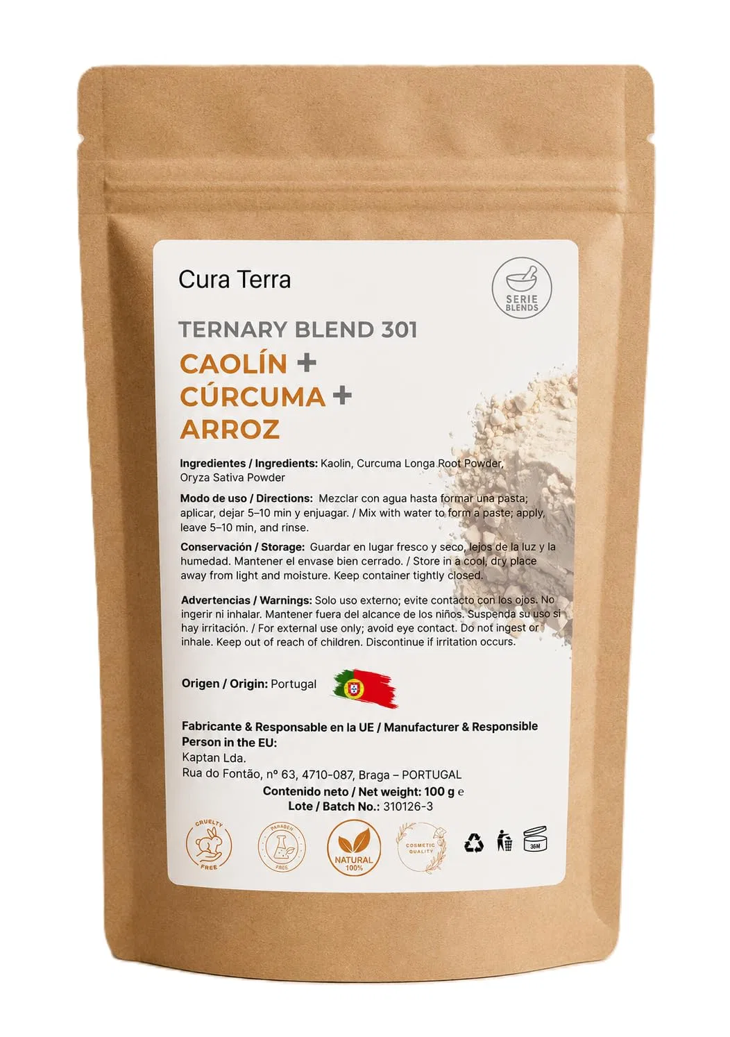 Маска для лица Brightening Face Mask, Ternary Blend 301, 100 г Genérico