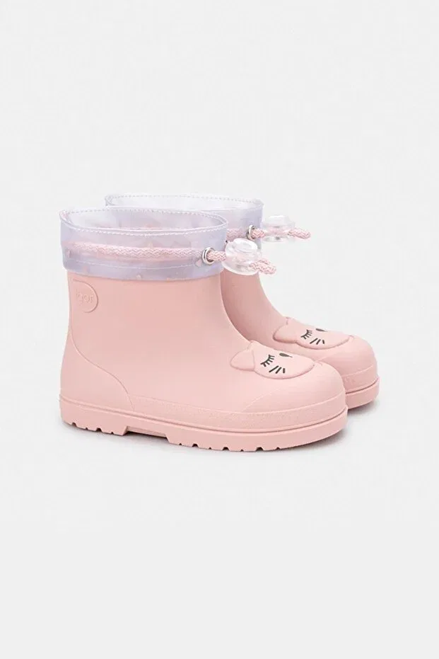 Детские резиновые сапоги для девочек с животным принтом Mendi gato Igor, Soft Pink — фото 2
