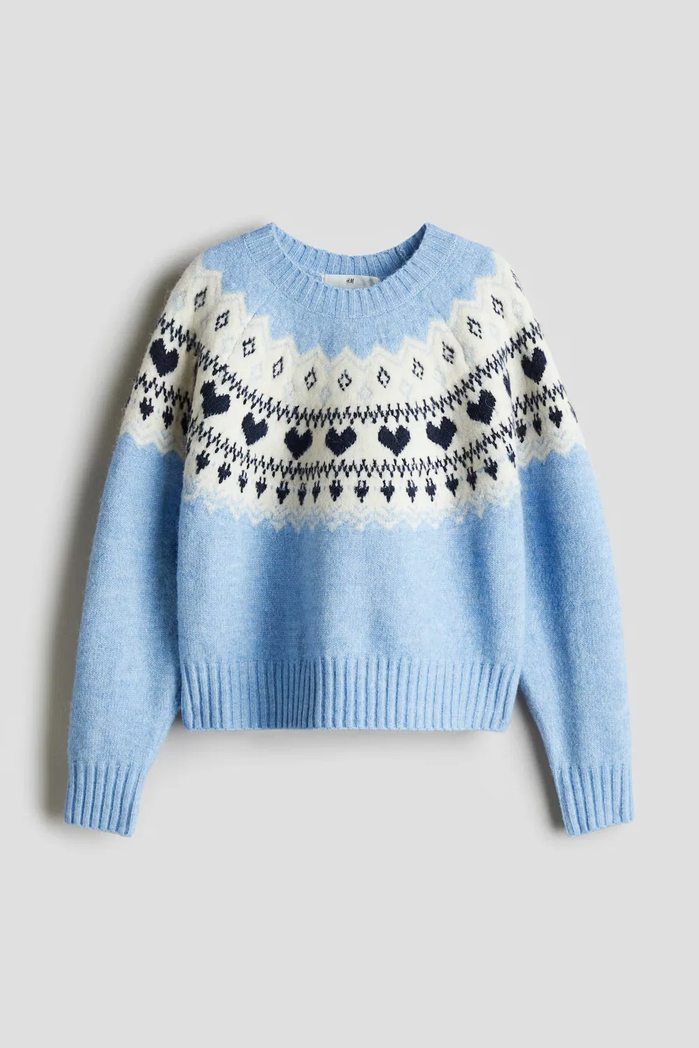 Свитер из жаккардовой вязки H&M, Hellblau/Hellbeige — фото 3