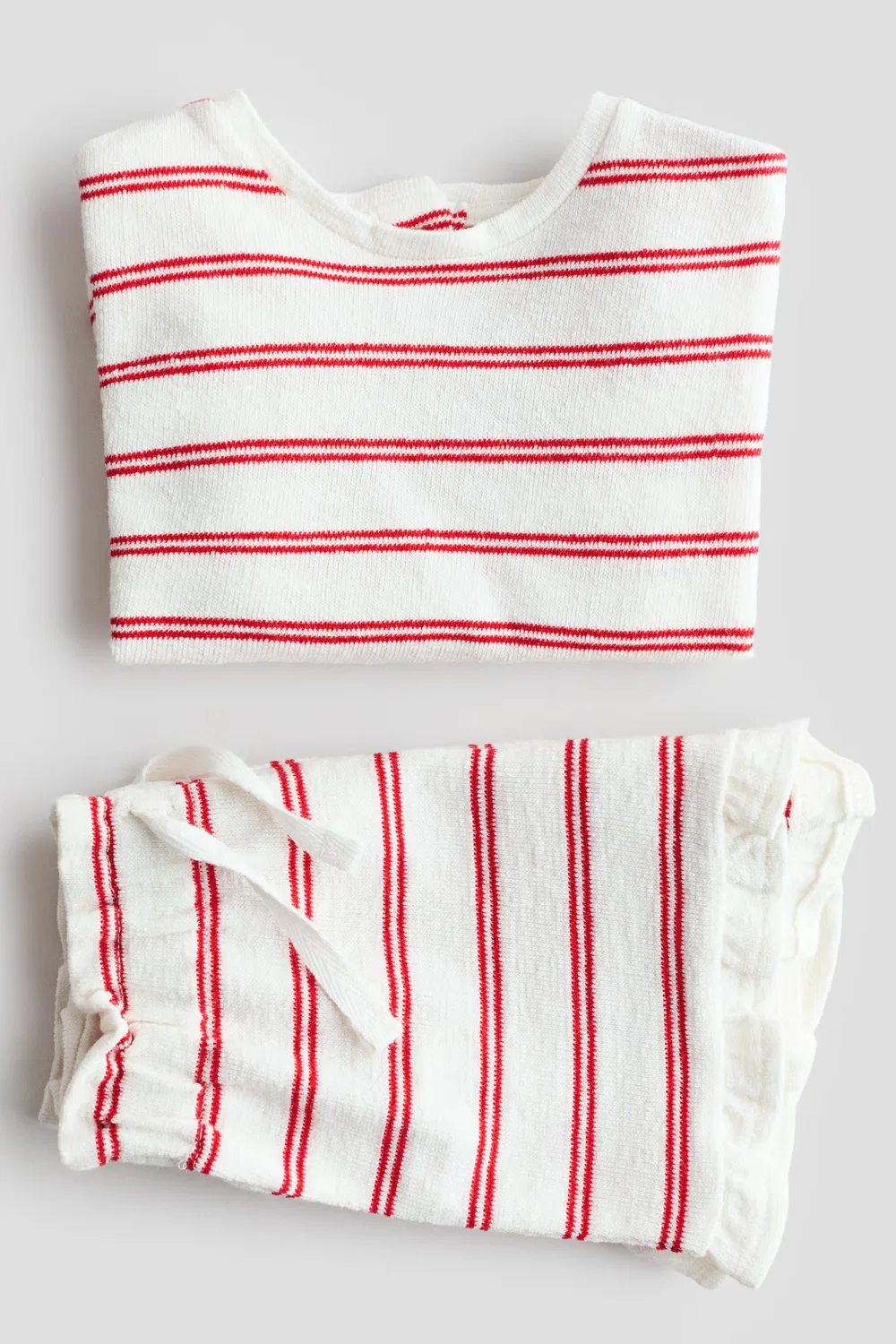 Комплект из двух предметов из хлопка с узором H&M, Weiß/Rot Gestreift — фото 3