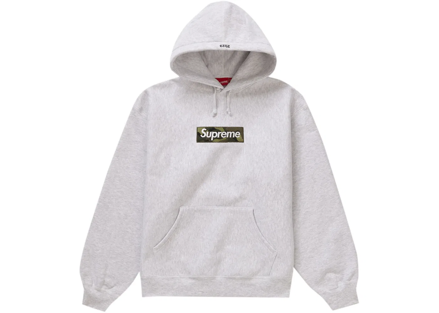 Мужской худи с камуфляжным принтом Supreme Box Logo Hooded Sweatshirt FW23 Supreme, Ash Grey