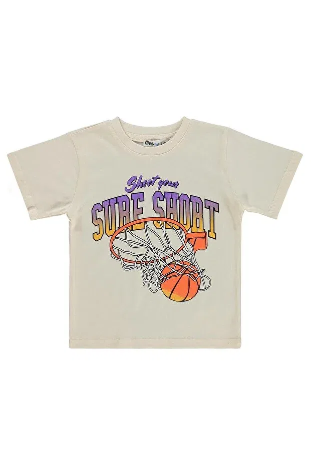 Детская футболка для мальчиков с принтом Basket Printed T-Shirt Civil Boys, Ecru