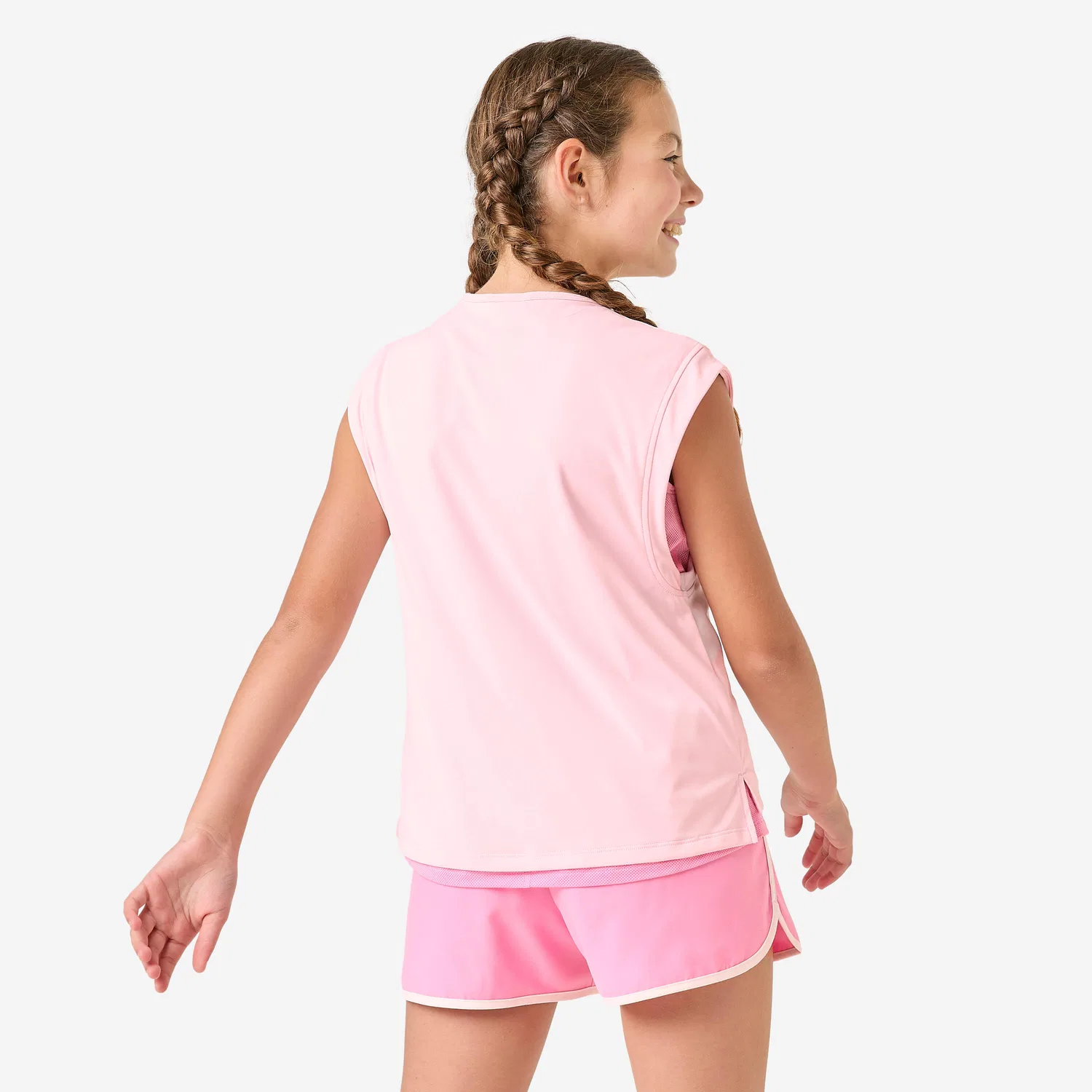 Детская спортивная футболка 2-in-1 Decathlon, Blasses Bonbonrosa — фото 4