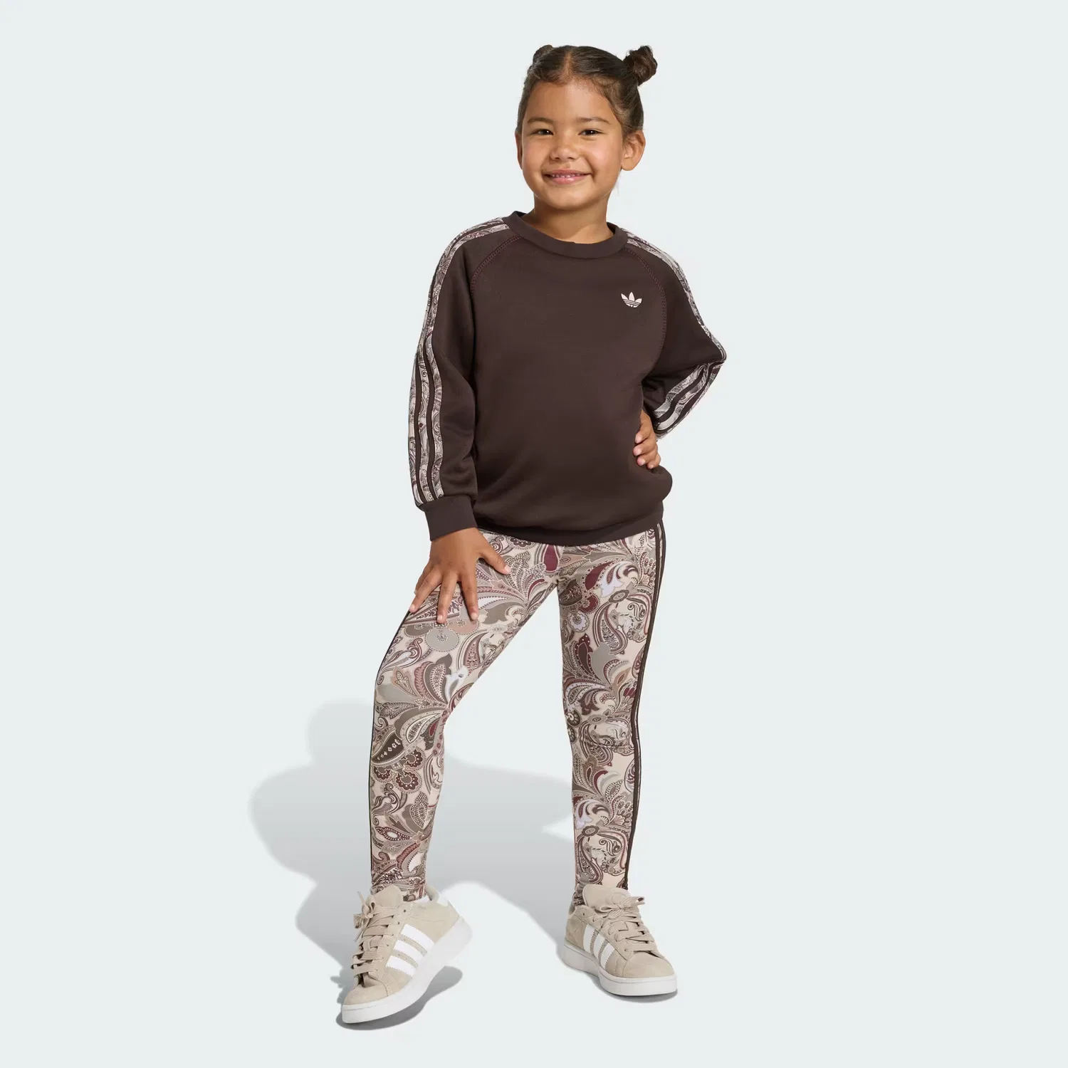 Детский комплект с принтом из оверсайз-толстовки и леггинсов adidas x Liberty London Adidas Originals, Aurora Coffee/Мультиколор