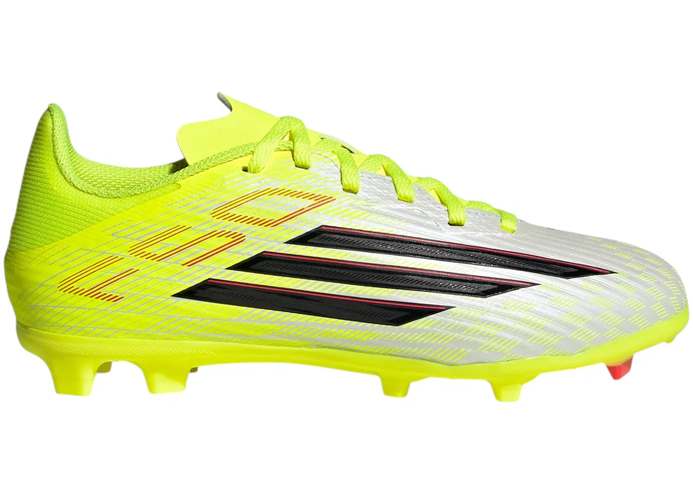 Детские бутсы с фиксированной/многонаправленной подошвой Adidas F50 League FG/MG Born for Goals Pack (GS), Team Solar Yellow 2/Core Black/Lucid Red