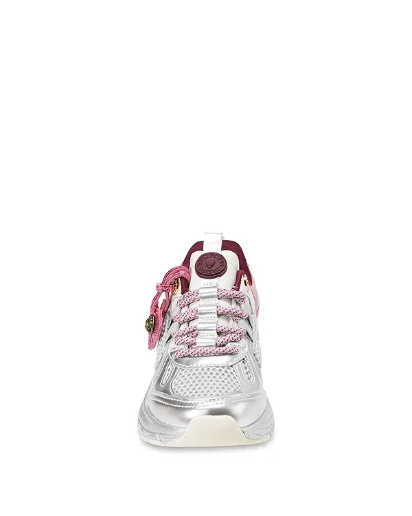 Детские кроссовки для девочек с принтом Kurt Geiger London, Pink/Silver — фото 4
