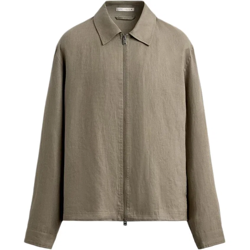 Мужское пальто с лацканами Dark Beige ZARA, Dark Beige
